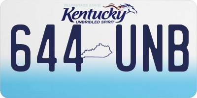 KY license plate 644UNB