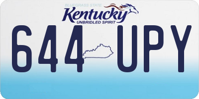 KY license plate 644UPY