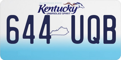 KY license plate 644UQB