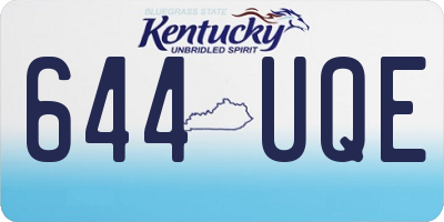 KY license plate 644UQE