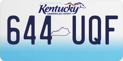 KY license plate 644UQF
