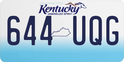 KY license plate 644UQG