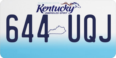 KY license plate 644UQJ