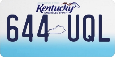 KY license plate 644UQL