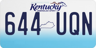 KY license plate 644UQN