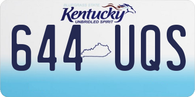 KY license plate 644UQS