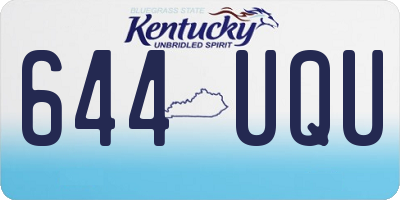 KY license plate 644UQU