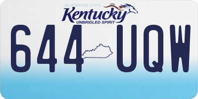 KY license plate 644UQW