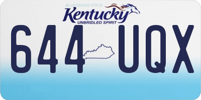 KY license plate 644UQX