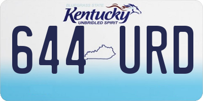 KY license plate 644URD