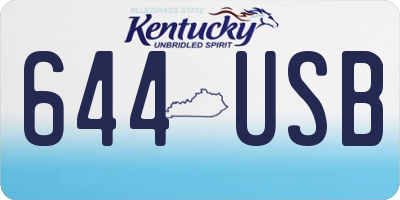 KY license plate 644USB