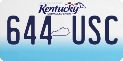 KY license plate 644USC