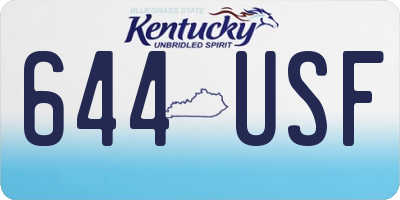 KY license plate 644USF