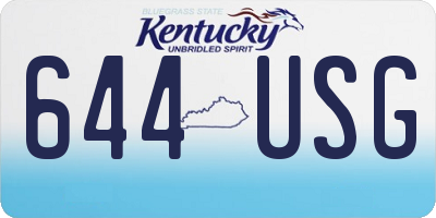 KY license plate 644USG