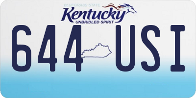 KY license plate 644USI