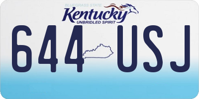 KY license plate 644USJ