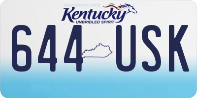 KY license plate 644USK