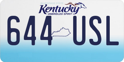 KY license plate 644USL