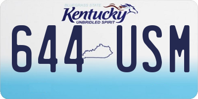 KY license plate 644USM