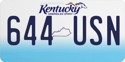 KY license plate 644USN