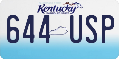 KY license plate 644USP