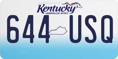 KY license plate 644USQ