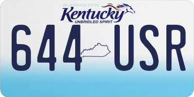 KY license plate 644USR
