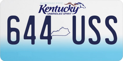 KY license plate 644USS