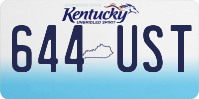KY license plate 644UST