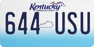KY license plate 644USU