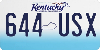 KY license plate 644USX