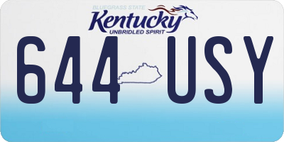 KY license plate 644USY