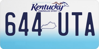 KY license plate 644UTA