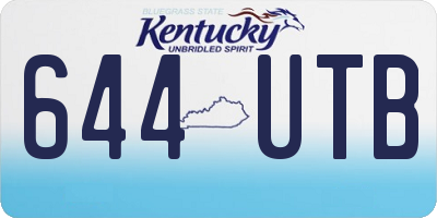 KY license plate 644UTB