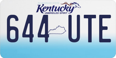 KY license plate 644UTE