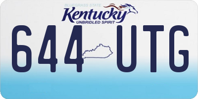 KY license plate 644UTG