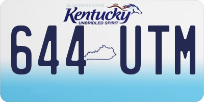 KY license plate 644UTM