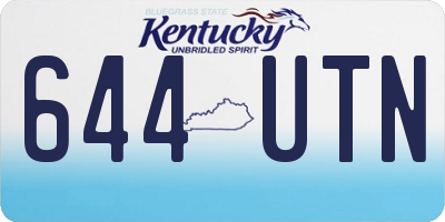 KY license plate 644UTN