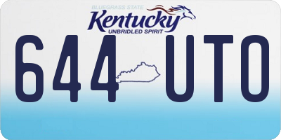 KY license plate 644UTO