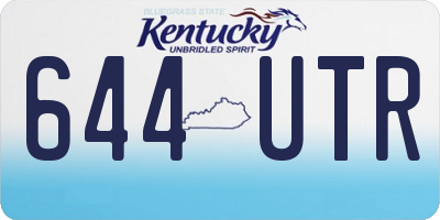 KY license plate 644UTR