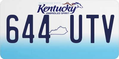 KY license plate 644UTV