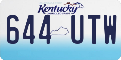 KY license plate 644UTW