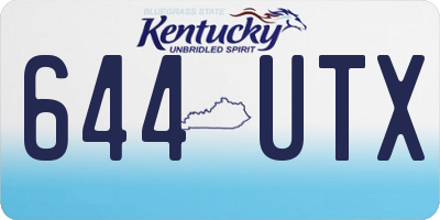 KY license plate 644UTX