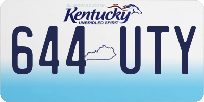 KY license plate 644UTY