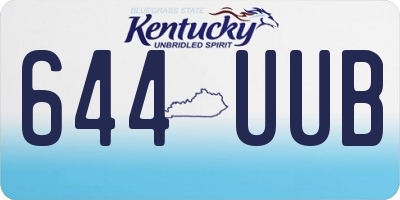KY license plate 644UUB