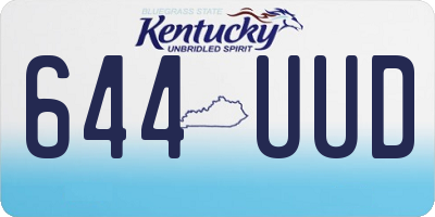 KY license plate 644UUD