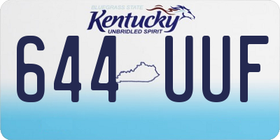 KY license plate 644UUF