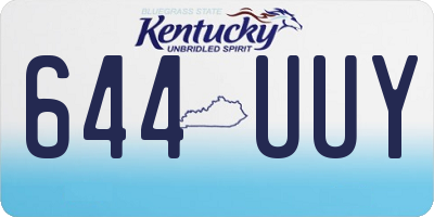 KY license plate 644UUY