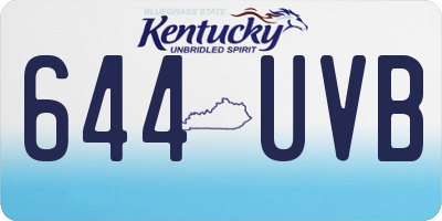 KY license plate 644UVB