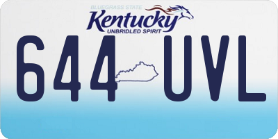 KY license plate 644UVL